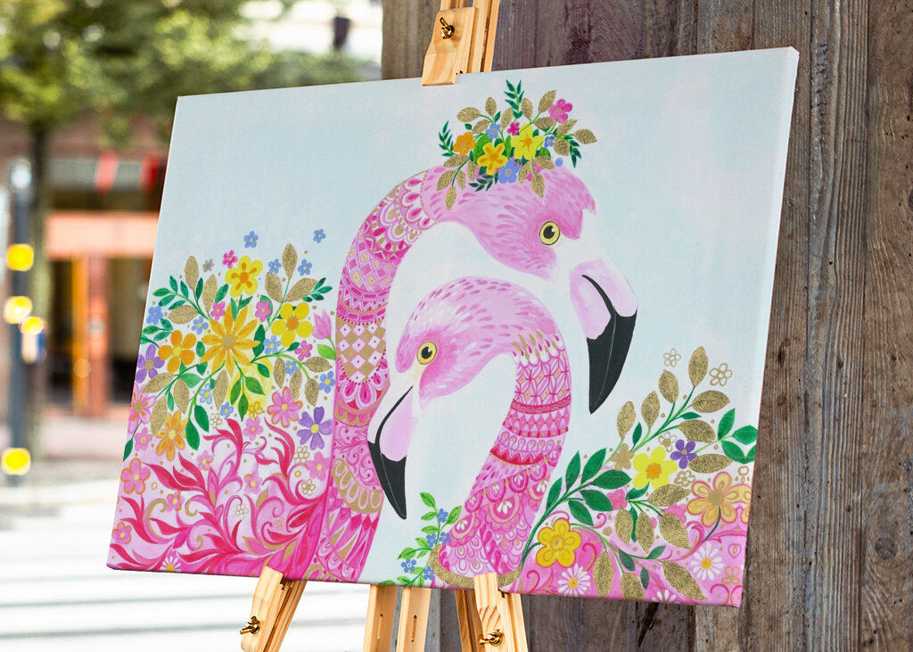 Floral Flamingos Dream