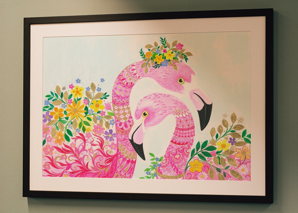 Floral Flamingos Dream