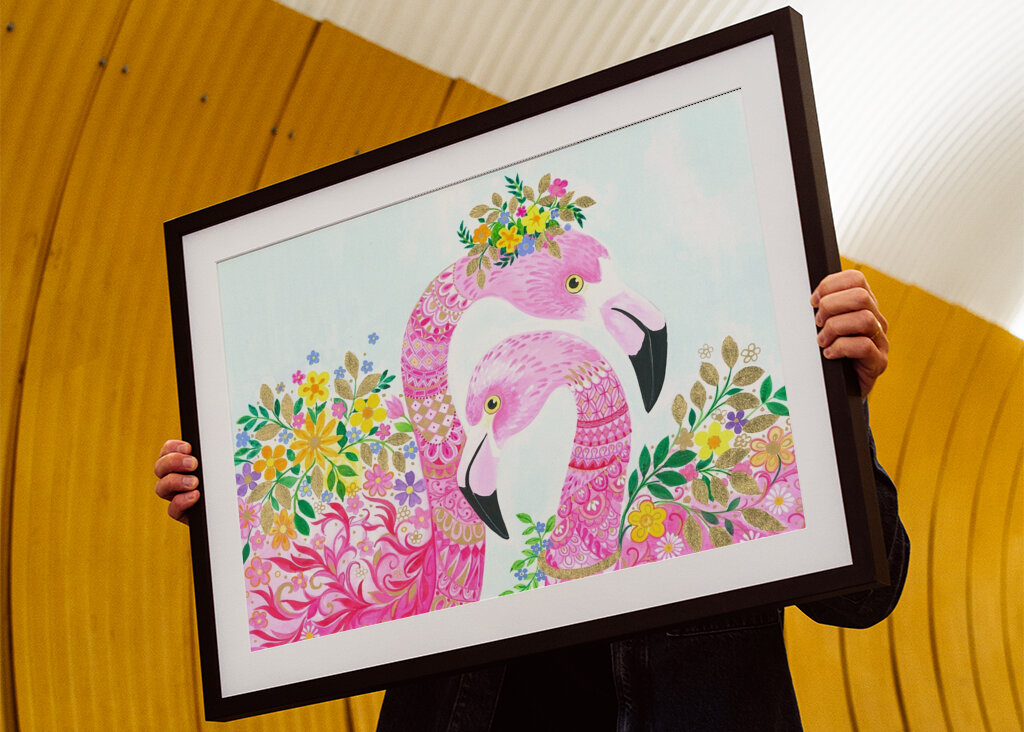 Floral Flamingos Dream