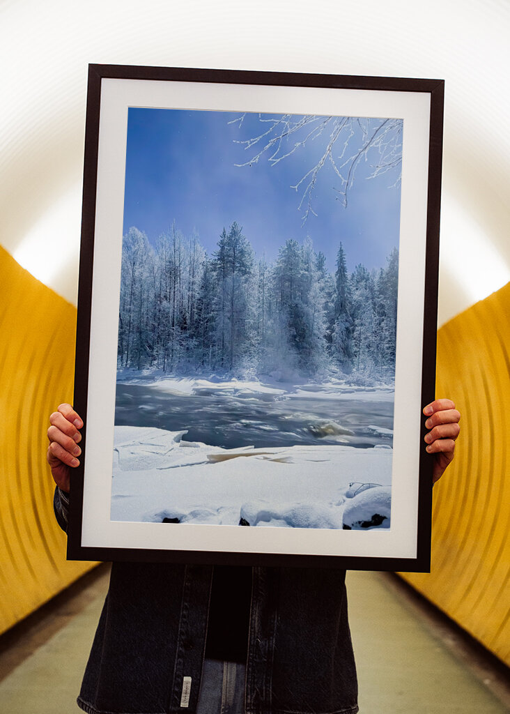 Frozen River At Night