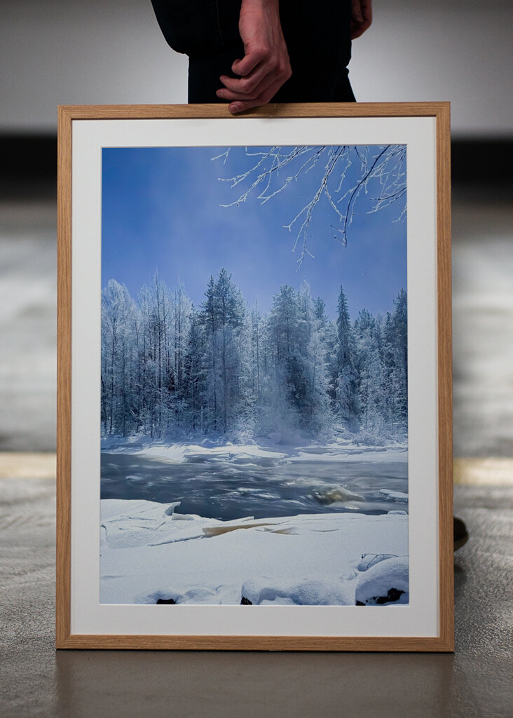 Frozen River At Night