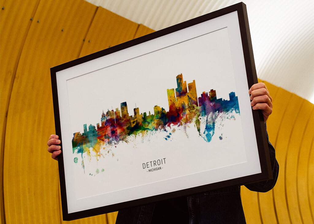 Colorful Detroit Skyline