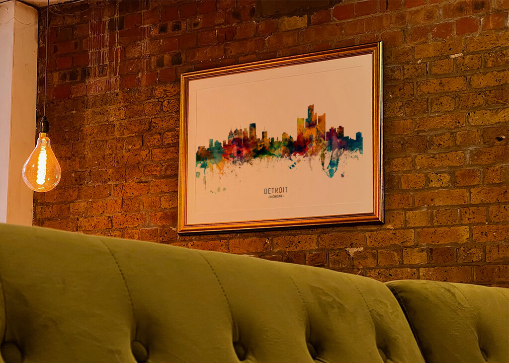 Colorful Detroit Skyline