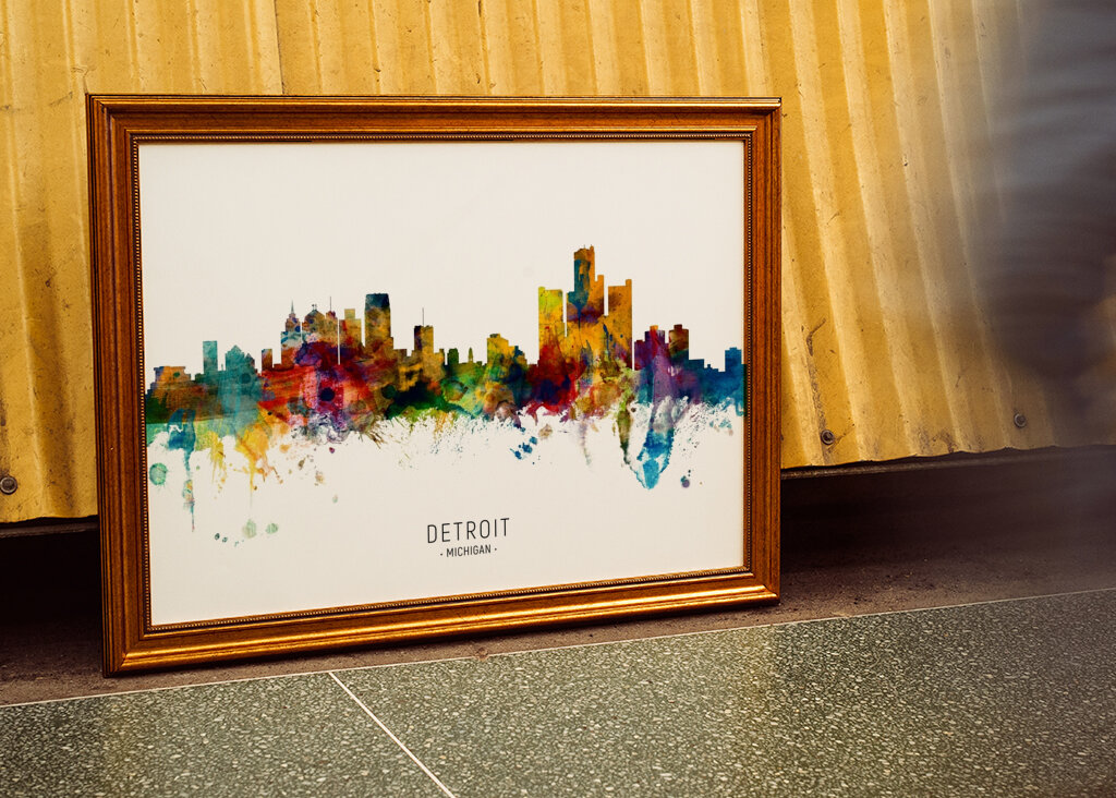 Colorful Detroit Skyline