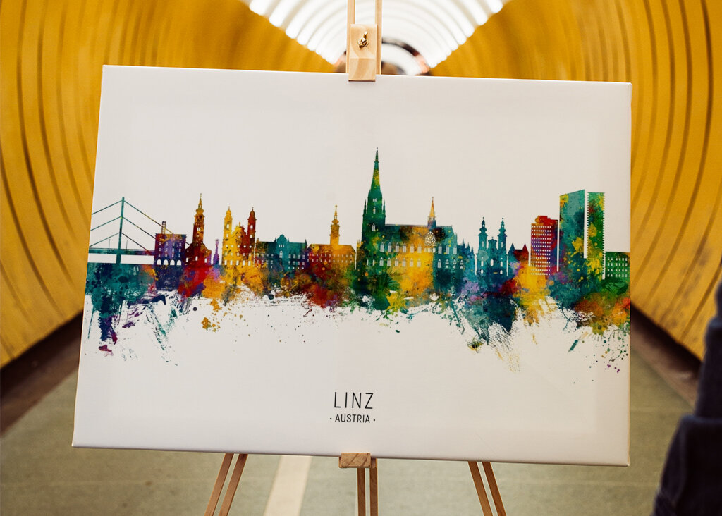 Colorful Linz Skyline