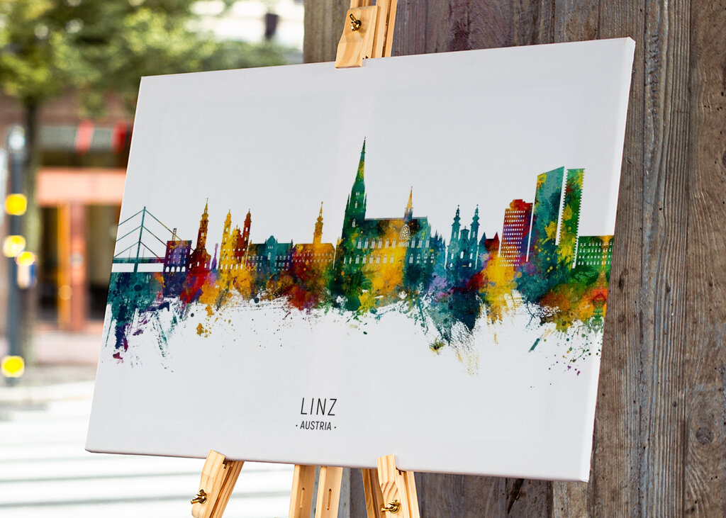 Colorful Linz Skyline