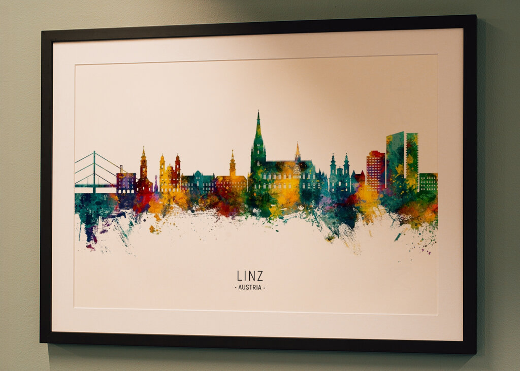 Colorful Linz Skyline
