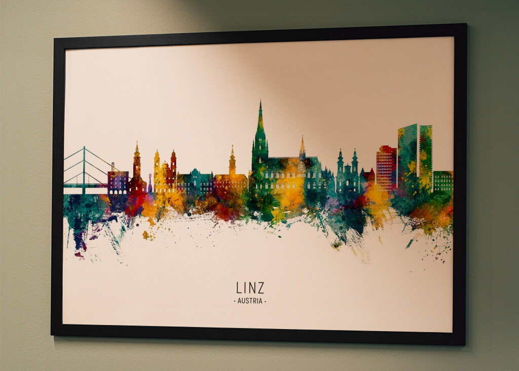 Colorful Linz Skyline