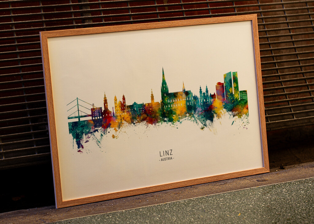 Colorful Linz Skyline