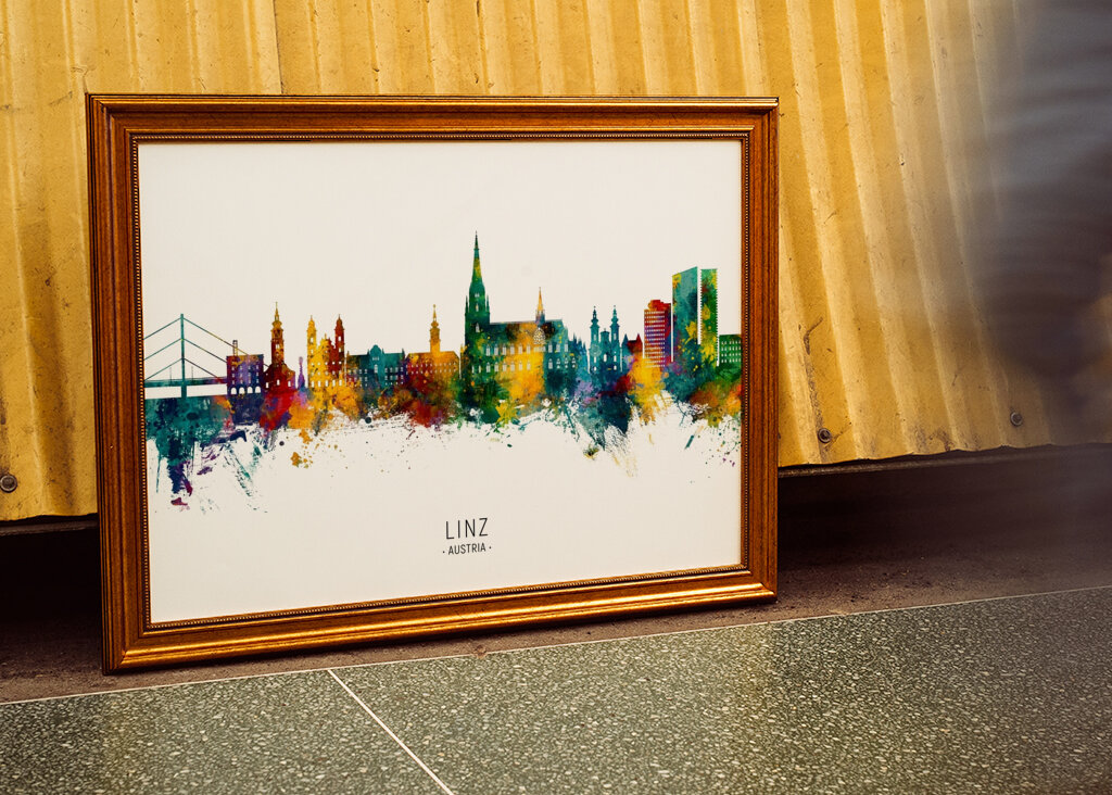 Colorful Linz Skyline