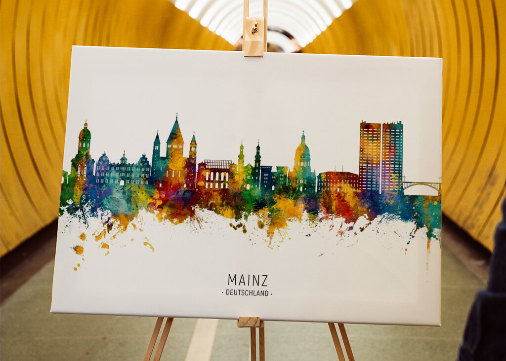 Lebendige Skyline von Mainz