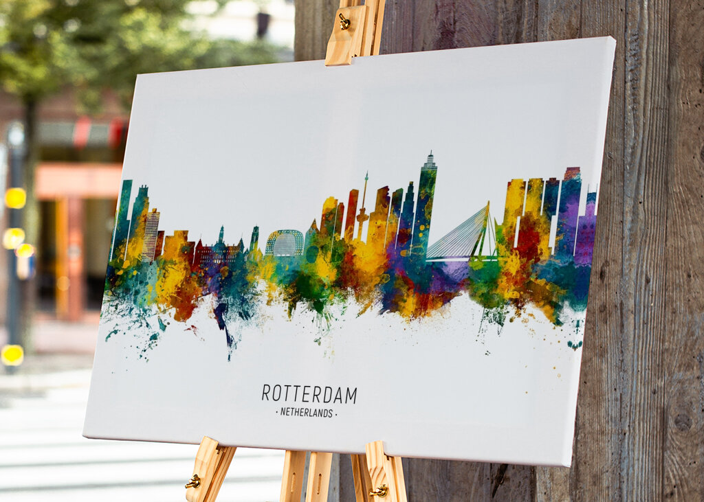 Levendige skyline van Rotterdam