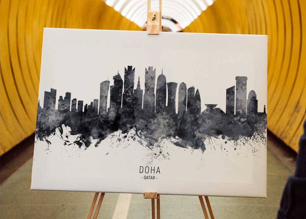 Doha Skyline Silhouette