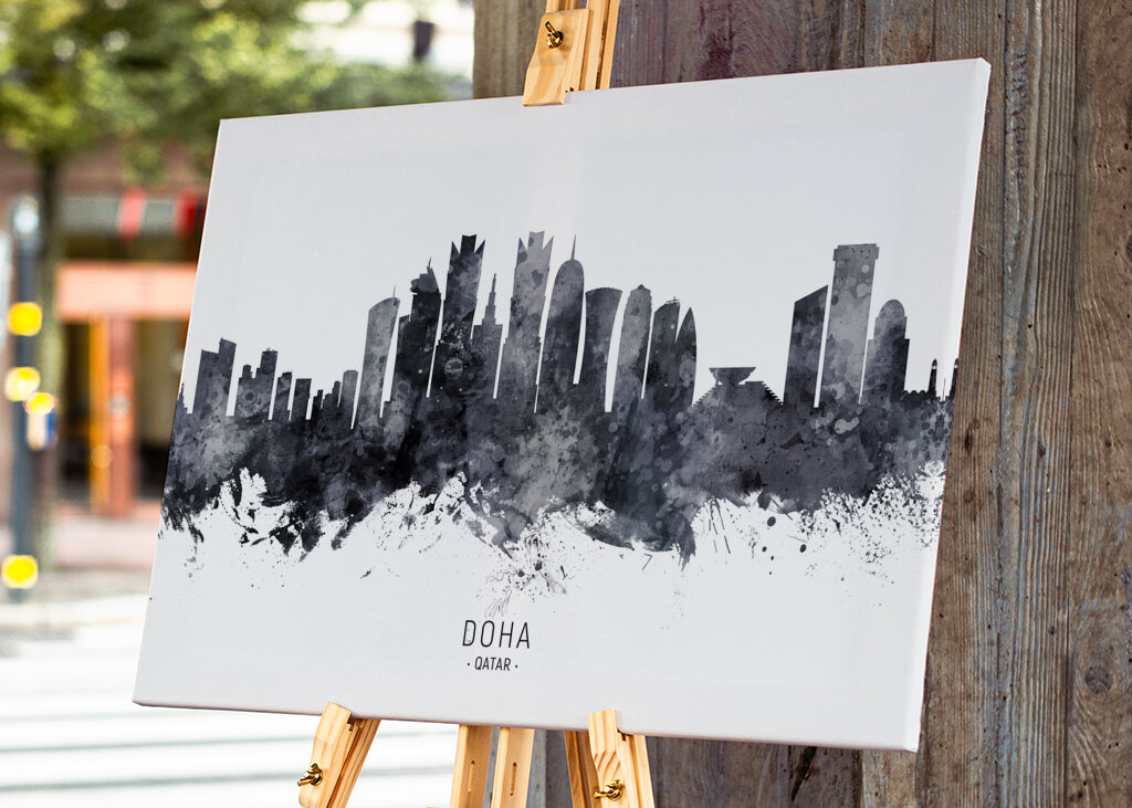 Doha Skyline Silhouette
