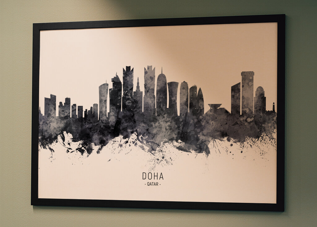 Doha Skyline Silhouette