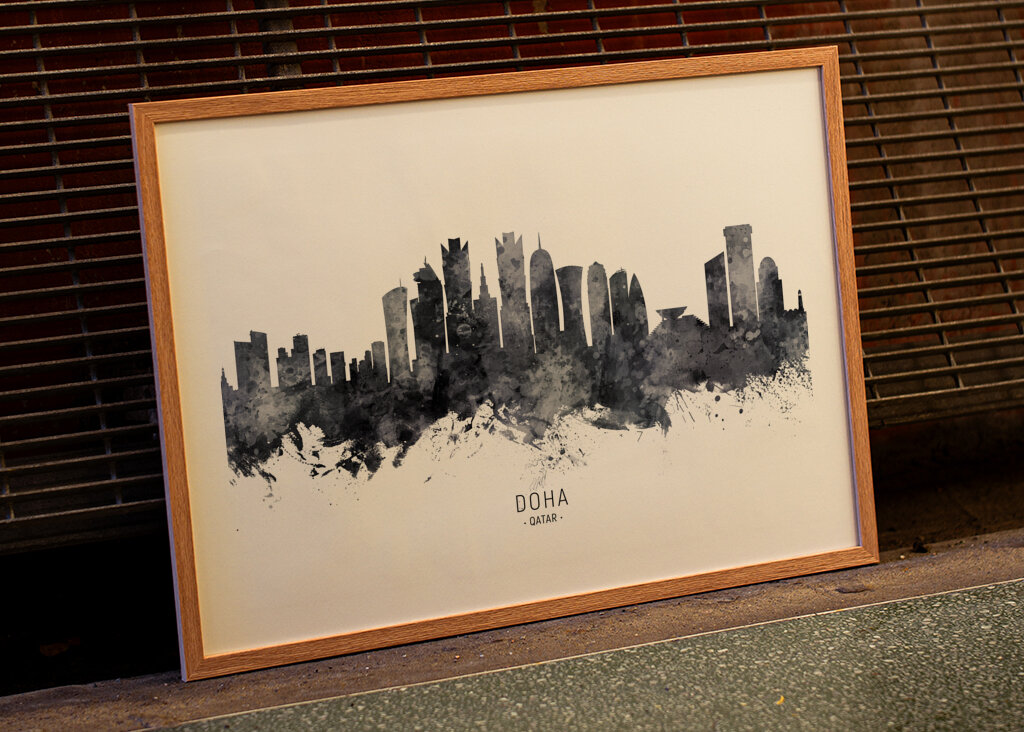Doha Skyline Silhouette