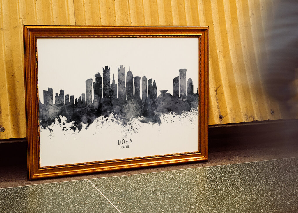 Doha Skyline Silhouette