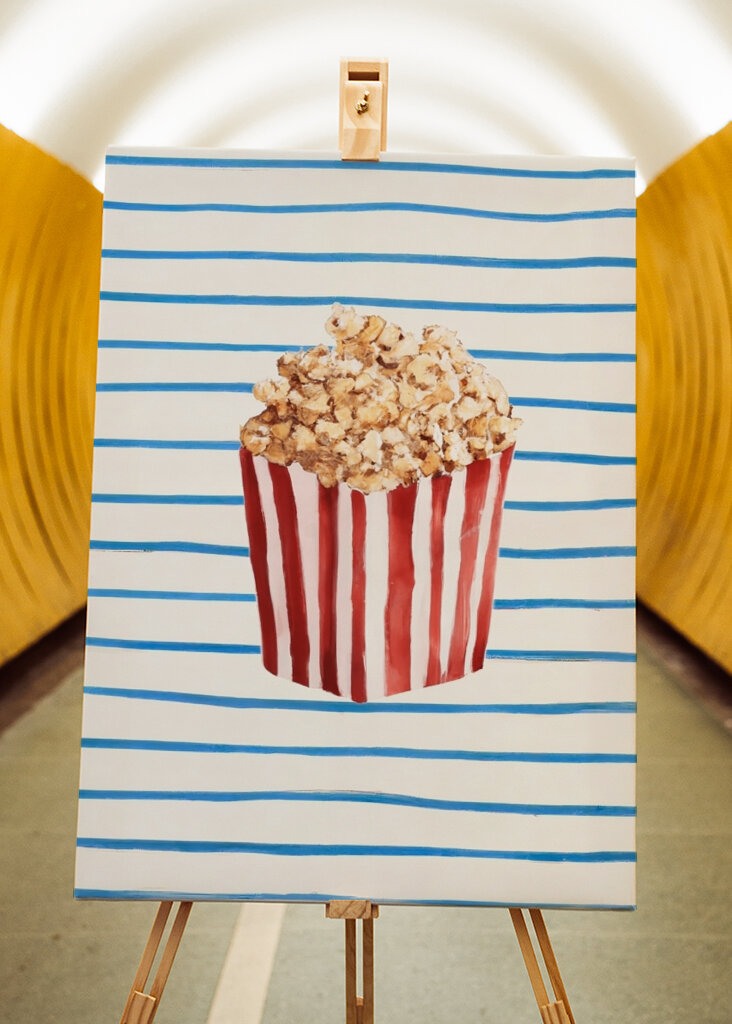 Gestreifte Popcorn-Glückseligkeit