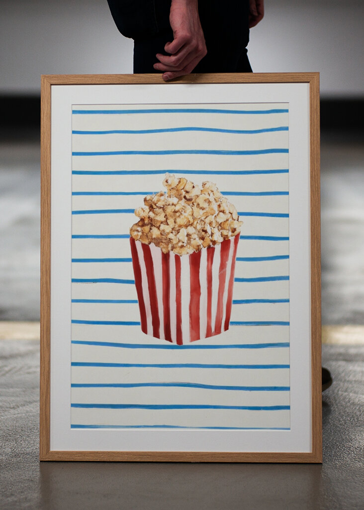 Gestreifte Popcorn-Glückseligkeit