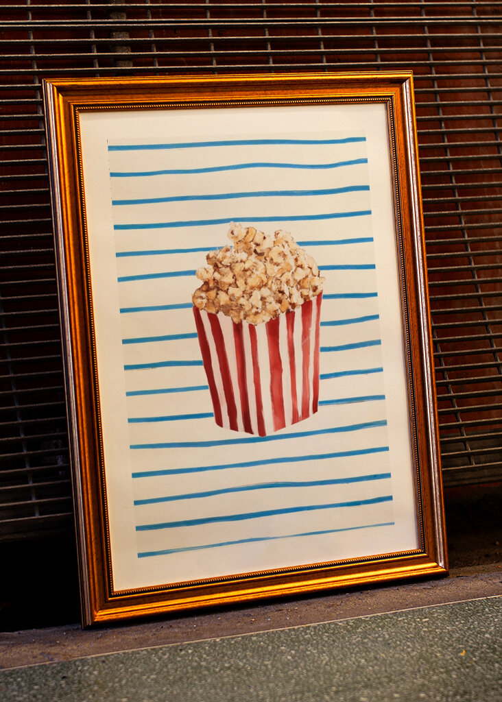 Gestreifte Popcorn-Glückseligkeit