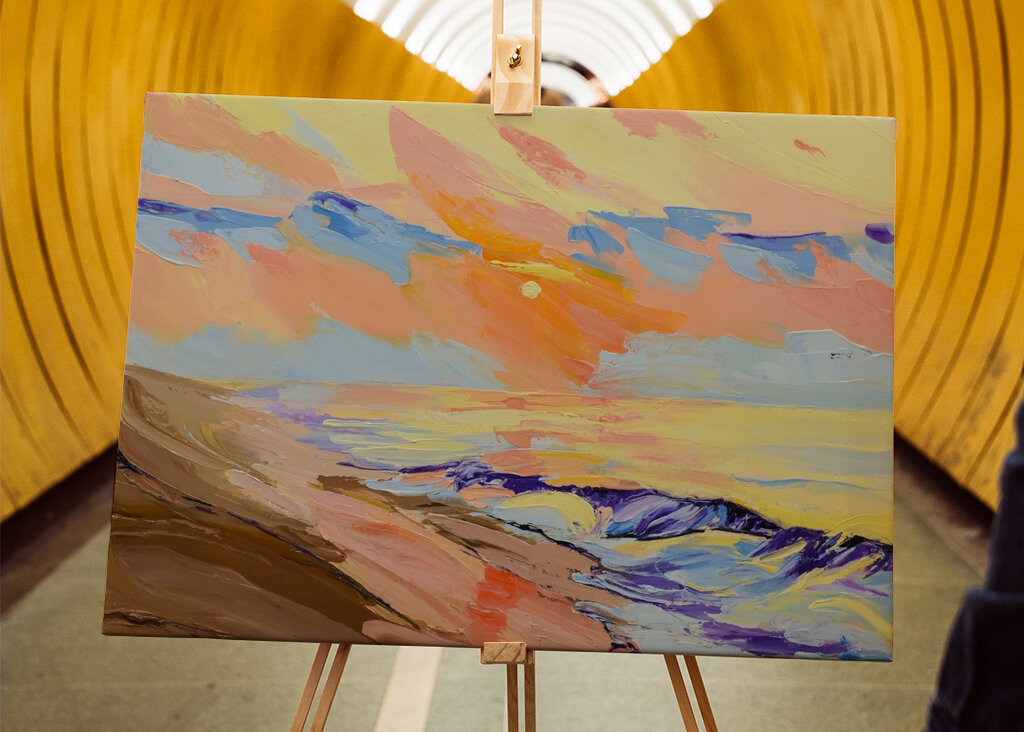 Sunlit Waves Leinwand