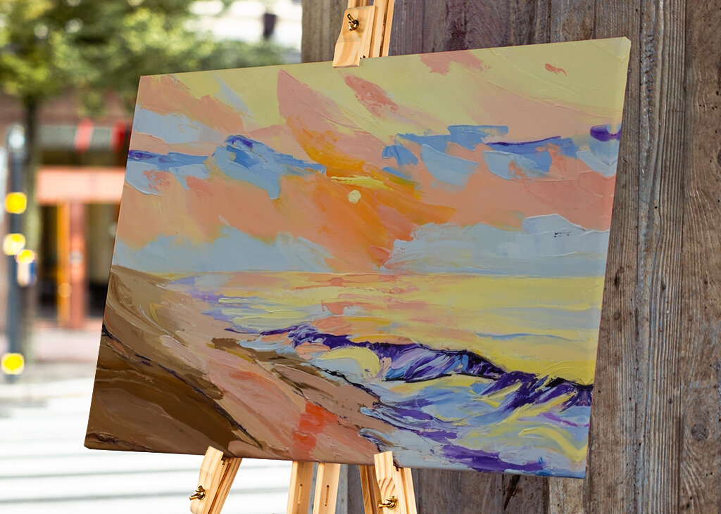 Sunlit Waves Leinwand