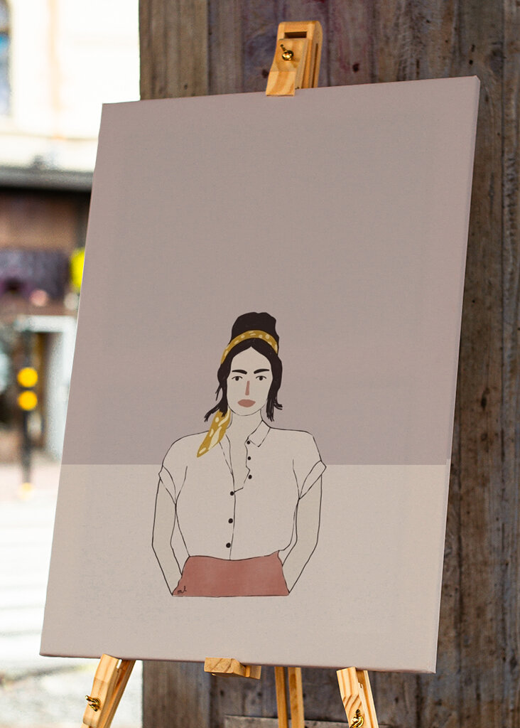 Mulher de lenço dourado