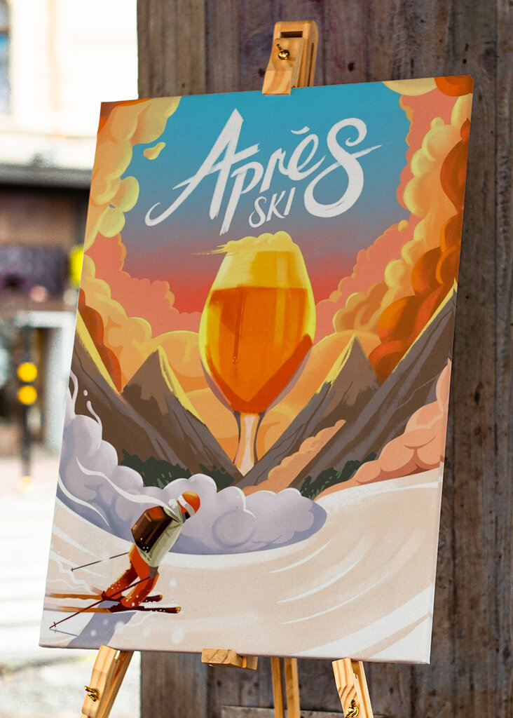 Skifahren und Sunset Brew