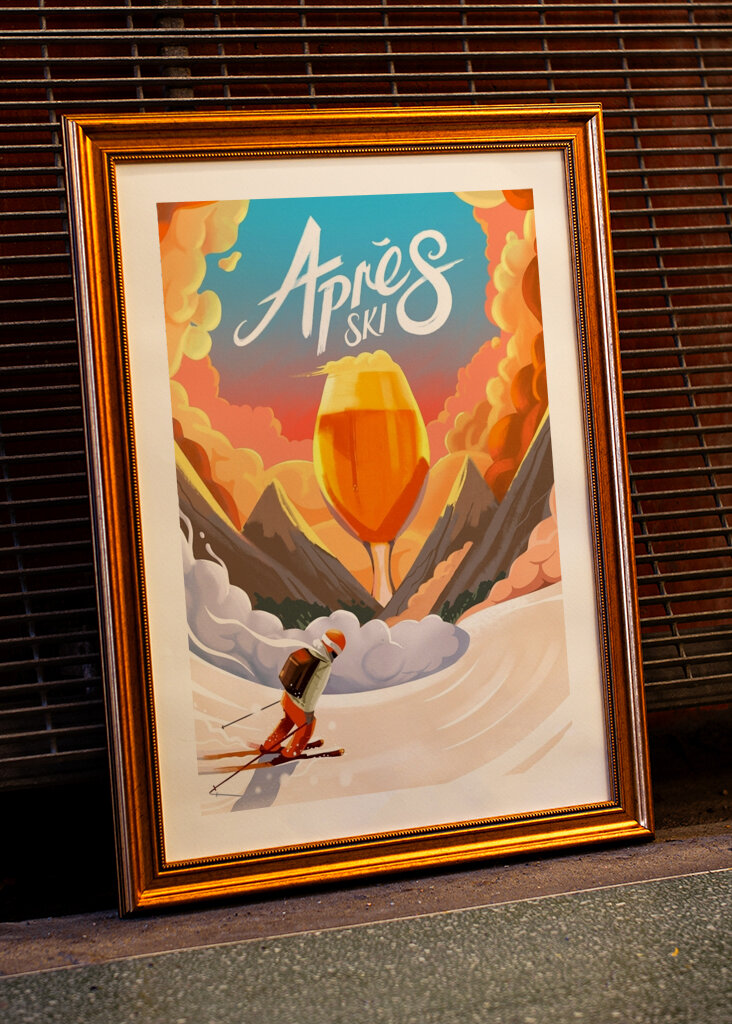 Skifahren und Sunset Brew