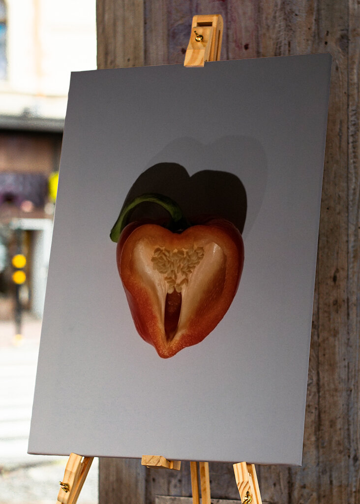 Half a red bell pepper