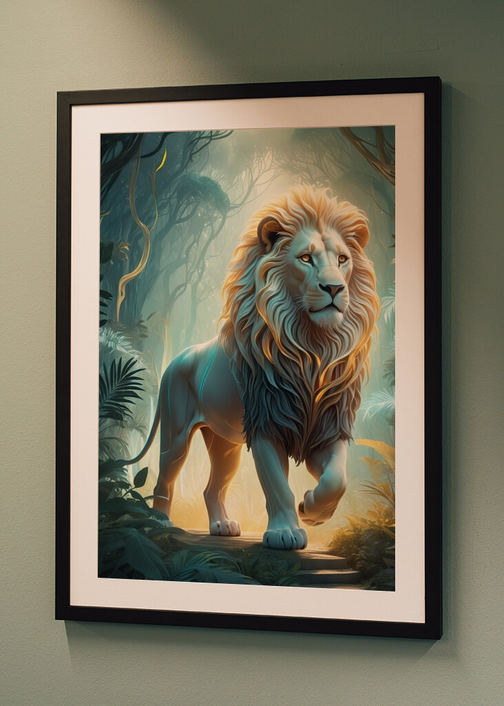 Weißer Löwe im Dschungel