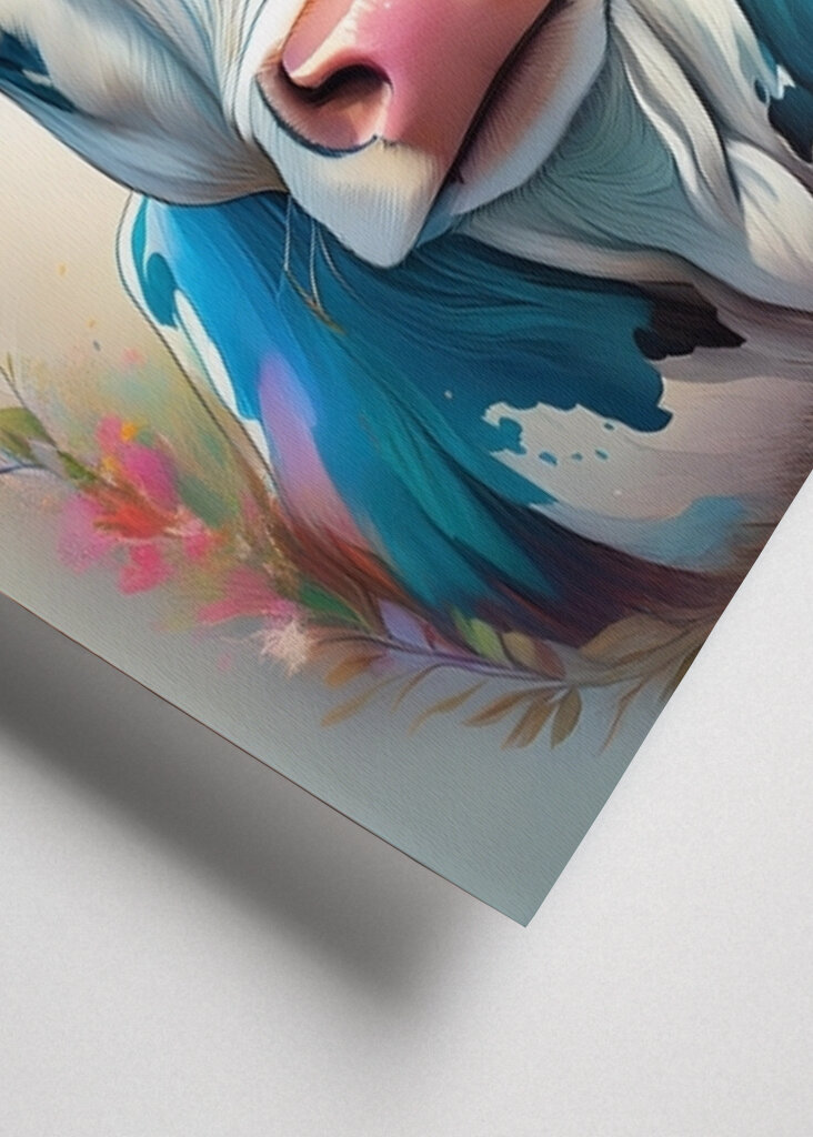 Cow portrait with flowers