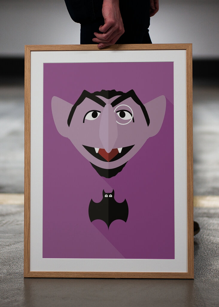 vampire souriant avec chauve-souris