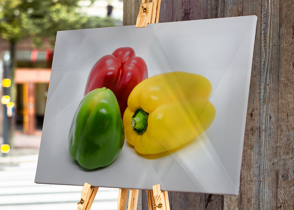 Tabla de cocina con pimientos 