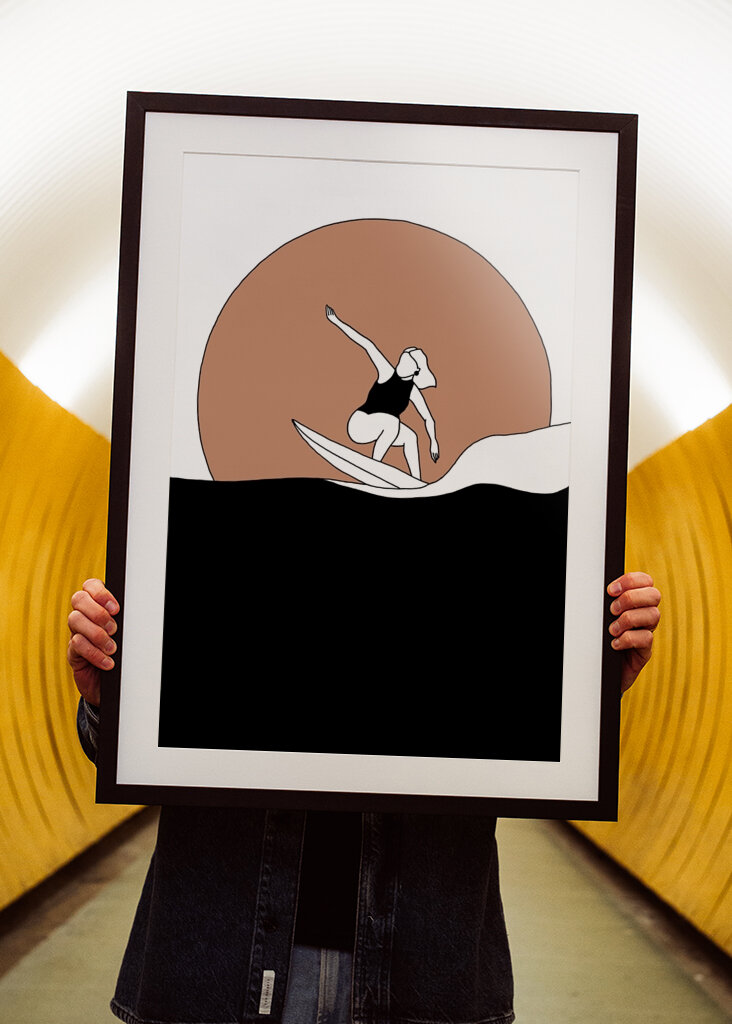 ripping surfer girl sunset