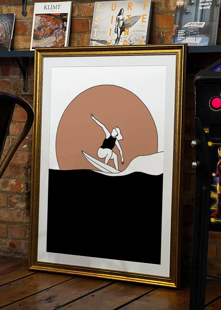 ripping surfer girl sunset