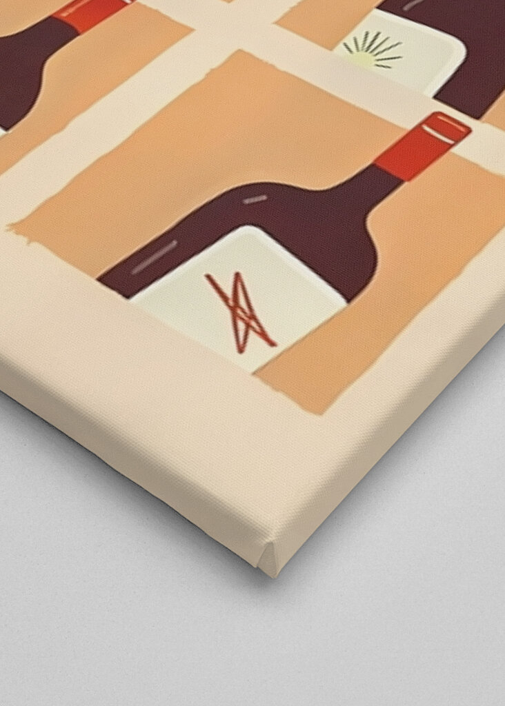 Illustrated Red Wine Bottles  