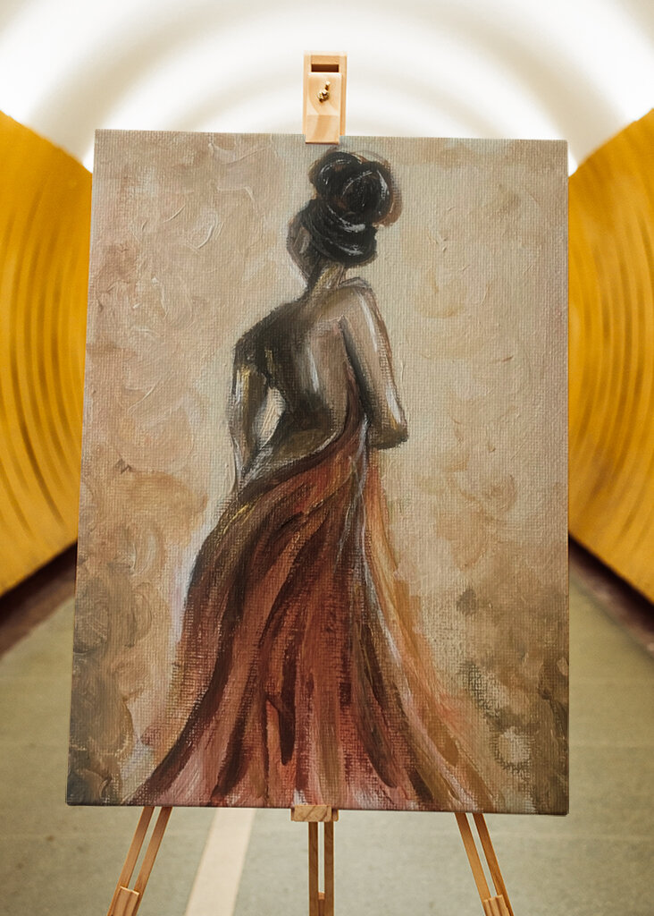 Gracious woman painting