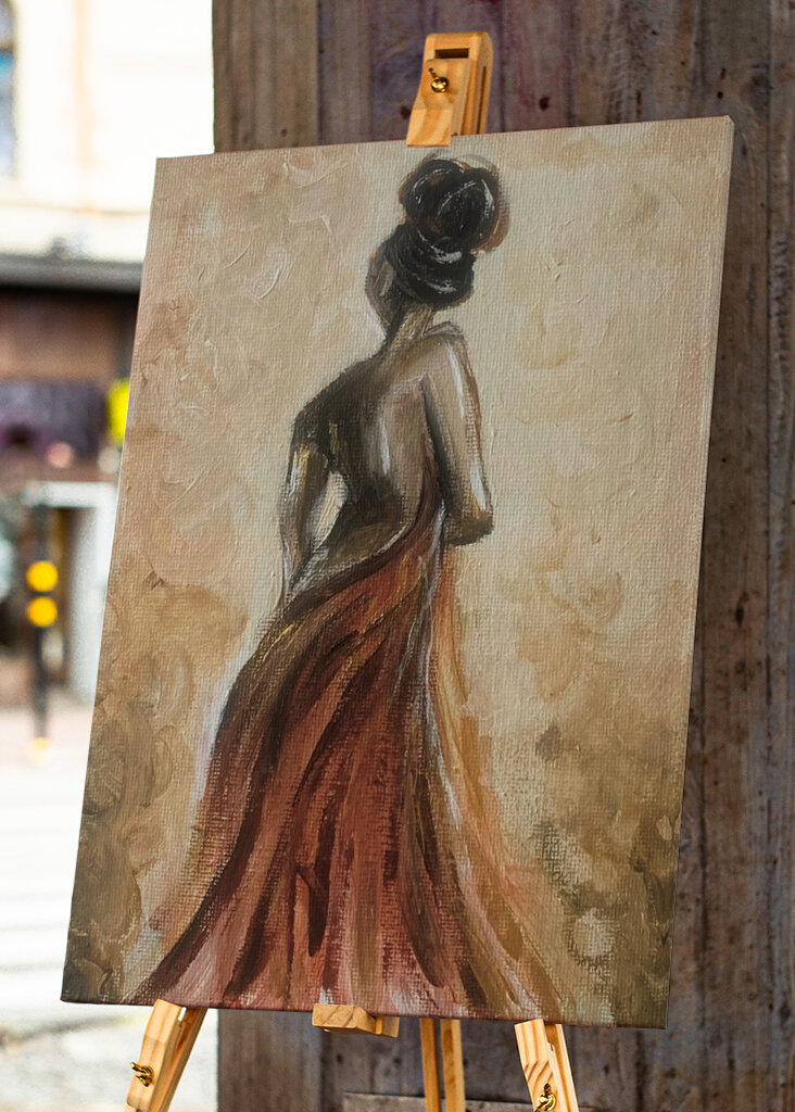 Gracious woman painting