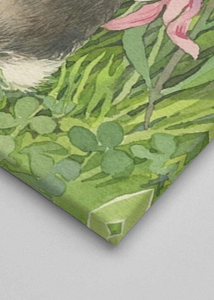 Rabbit among flowers and clove