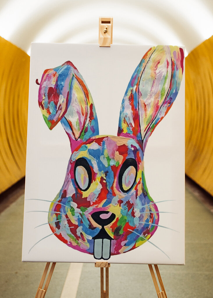 Crazy colorful bunny