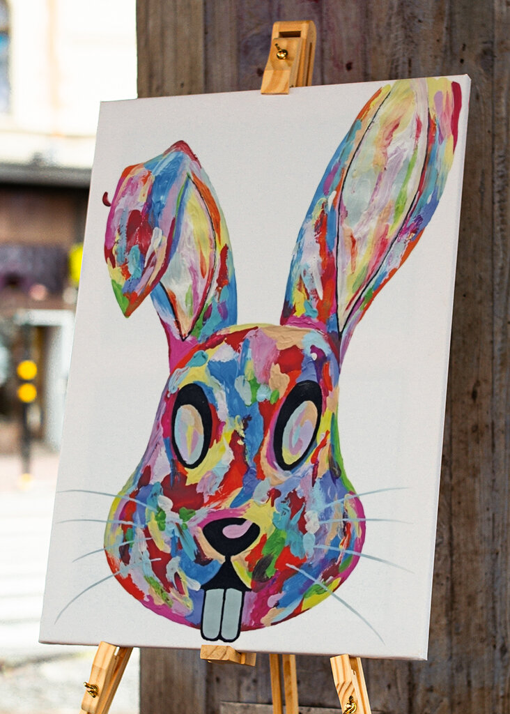 Crazy colorful bunny