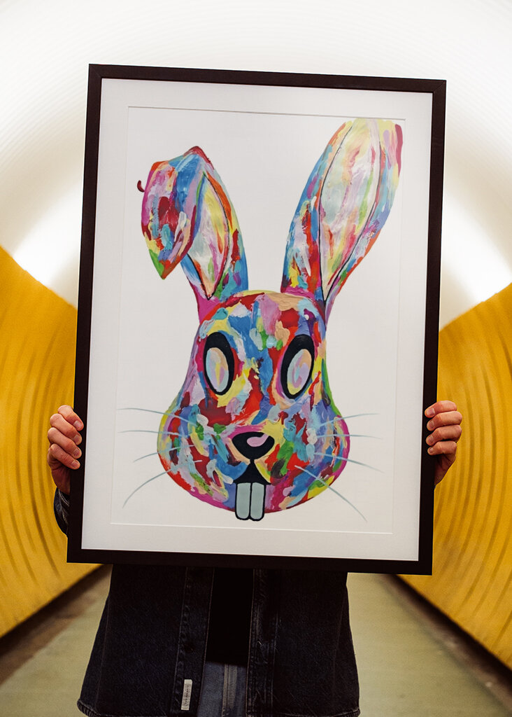 Crazy colorful bunny