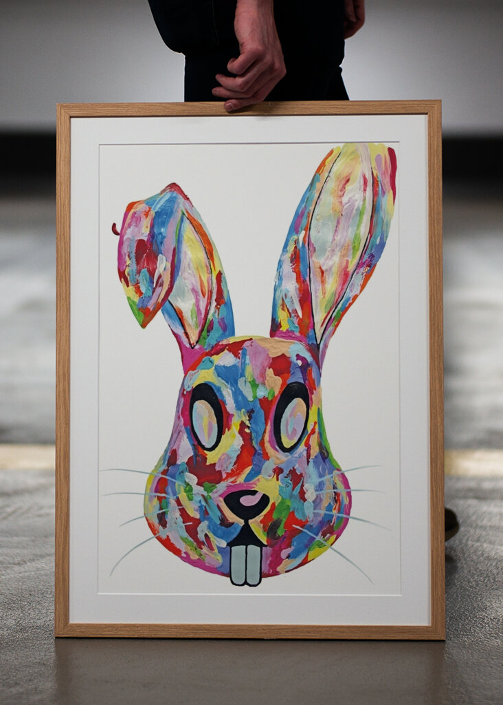 Crazy colorful bunny