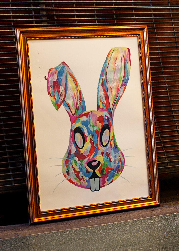 Crazy colorful bunny