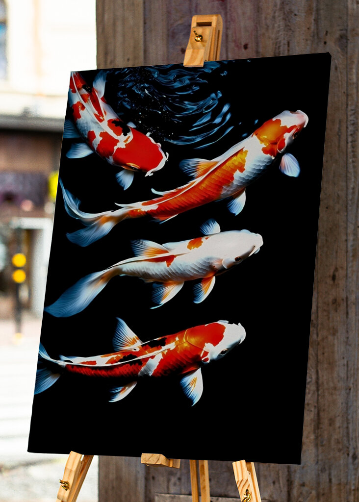 Koi-Fische im Wasser
