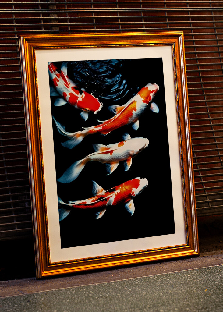 Koi-Fische im Wasser