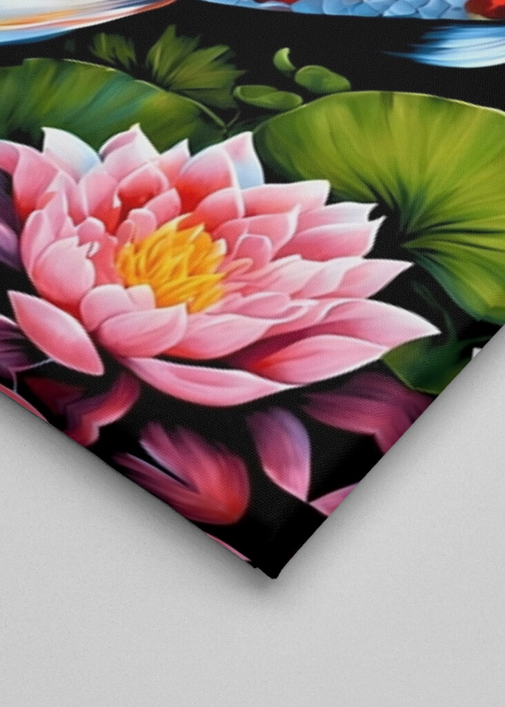 Koi Fish and Lotus Flowers