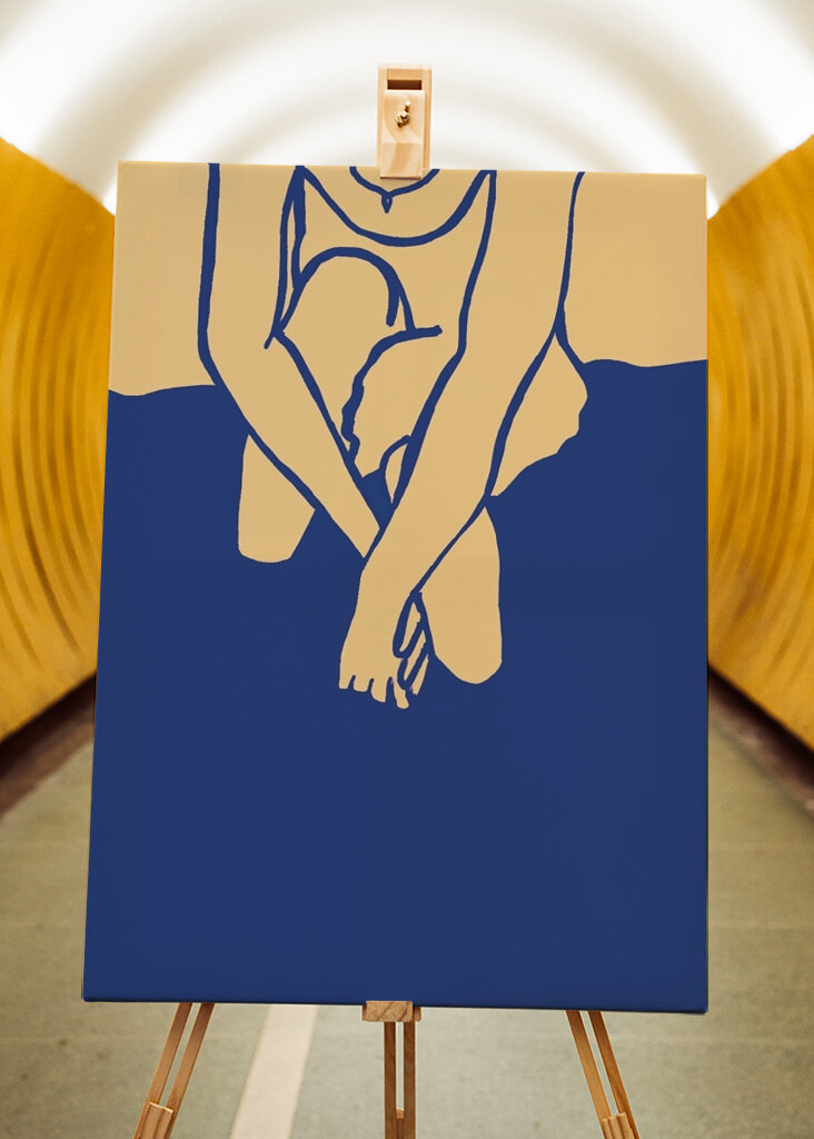 The feet in the water