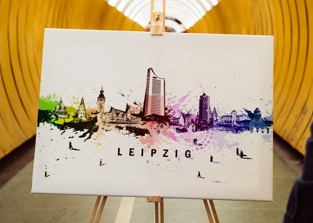 Leipzig Skyline – Farbenfrohes